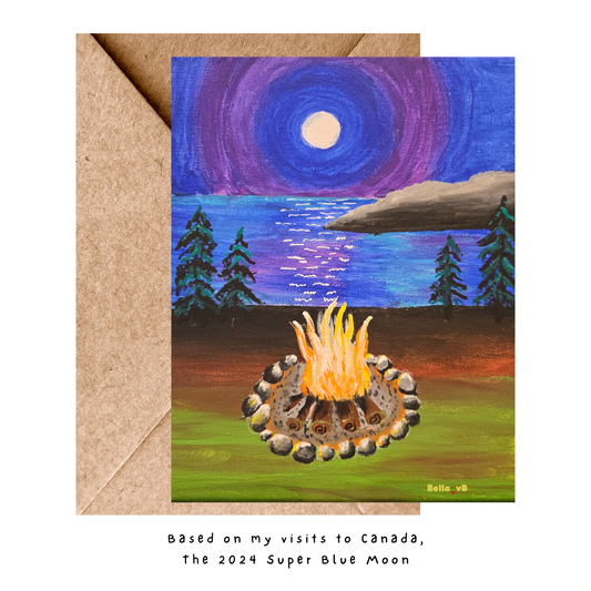 Super Blue Moon Greeting Card